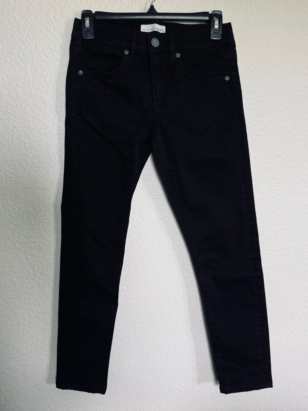 LOFT Ankle Skinny Black Cropped Denim Jeans 0/25
